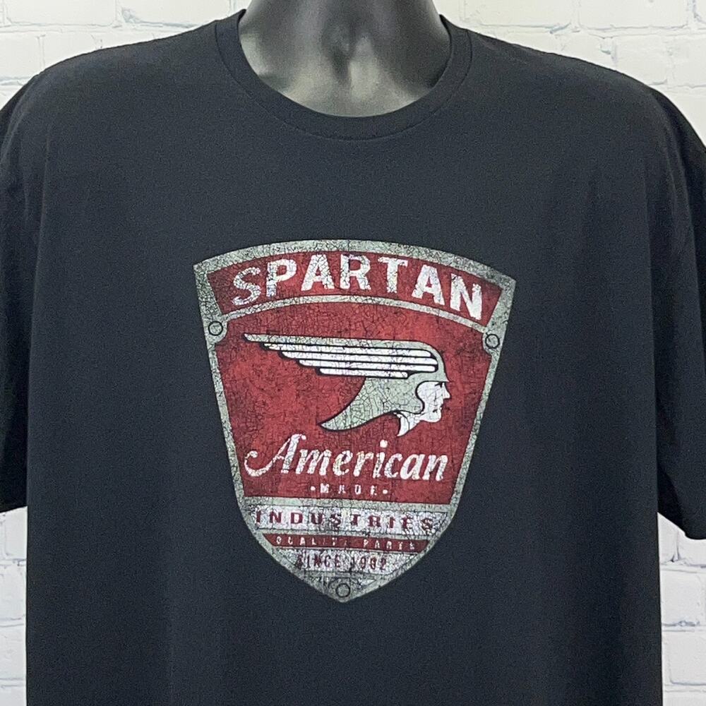 Spartan Aircraft Company T Shirt XXL 2XL Black Aviation Industries Short Sleeve